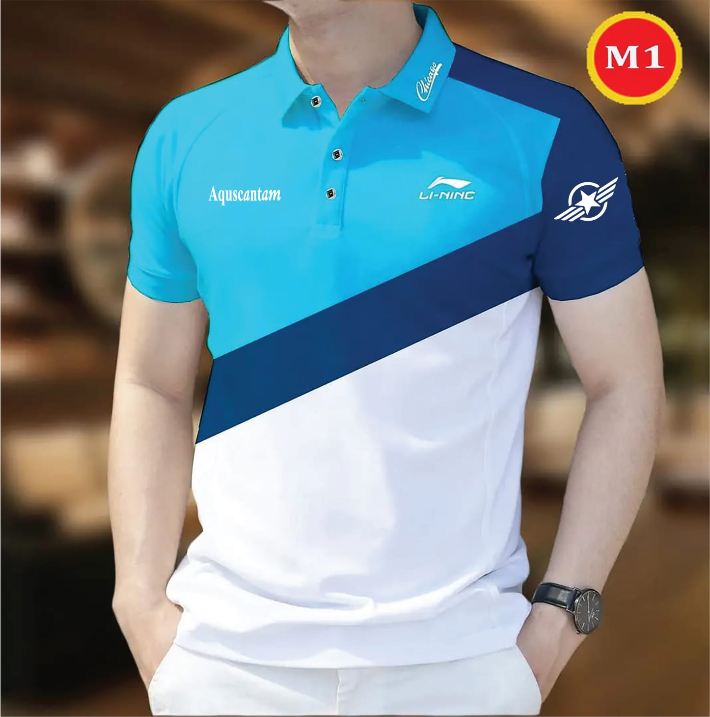PK Cotton Polo Shirt For Men's 2 part Pest/White